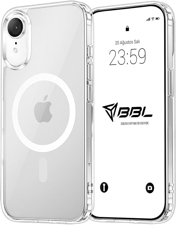 Babilden iPhone XR İçin Kılıf Kamera Korumalı Magsafe İle Uyumlu Kablosuz Şarj Özellikli Şeffaf Telefon Kılıfı