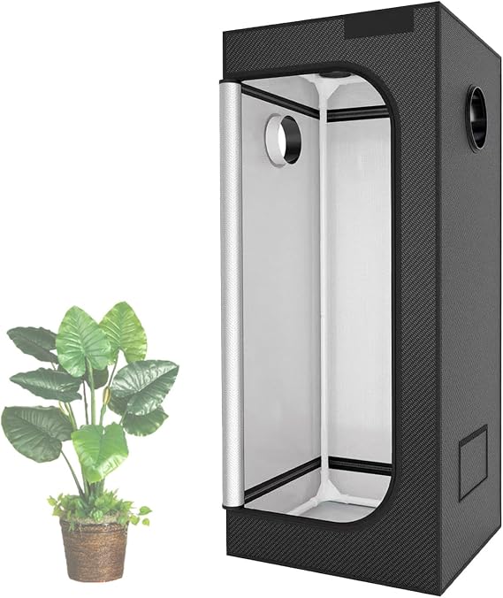 Complete Hydroponics Grow Tent Kit with Dimmable Full Spectrum LED Grow Lamp