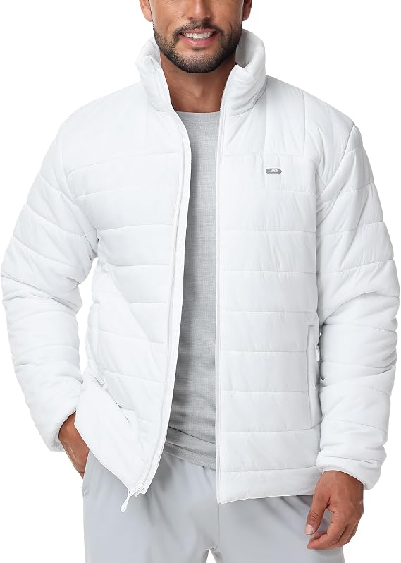 MIER Puffer Jacket for Men Lightweight Packable Winter Snow Jackets Water-resistant Warm Insulated Windproof Puffy Coats