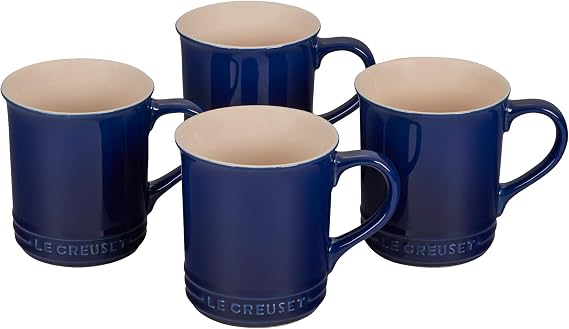Le Creuset Stoneware Set of 4 Mugs, 14 oz. each, Indigo