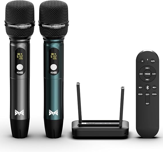 Wireless Microphones, Dual Handheld Mic System for Karaoke & Speakers