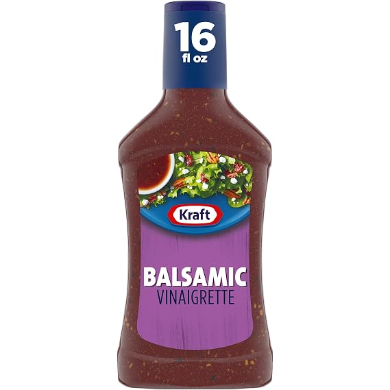 Kraft Balsamic Vinaigrette, 16 fl oz Bottle | No High-Fructose Corn Syrup or Artificial Dyes, 70 Calories, Bold & Sweet, a Light Vinaigrette That Works Well as a Marinade