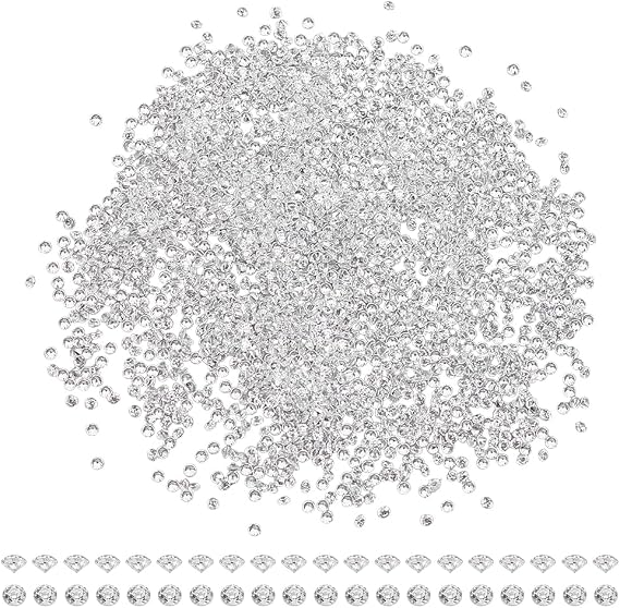 2000 PCS Cubic Zirconia Cabochons 0.8mm Crystal Round Pointed Back Faceted Diamond Loose Stone Rhinestone Gems Small Zirconia Gems Cabochons Loose Stones for Ring Earring Nail Art DIY