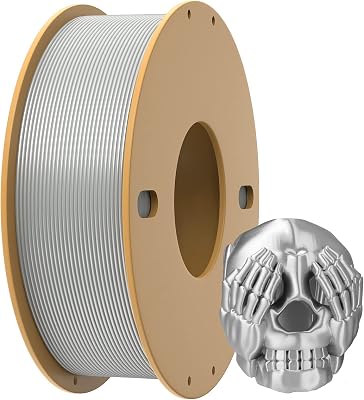 PLA 3D Printer Filament 1.75mm No Tangle, Neatly Wound Filament Net Weight 250g Spool, PLA Pro Plus,Silk Silver