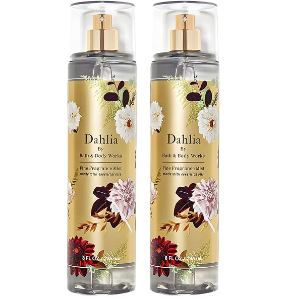 Bath & Body Works Dahlia Fine Fragrance Body Mist Gift Set 8 oz Pack Lot of 2 (Dahlia)