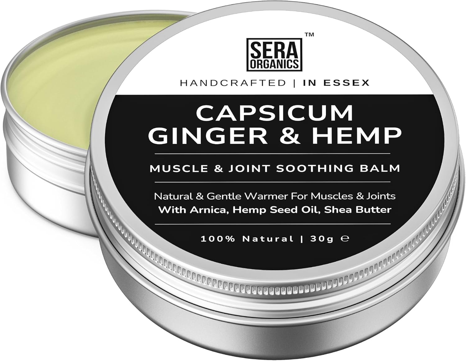 Capsicum & Ginger Warming Cream - Muscle & Joint Soother | Natural Heat Rub for Stiffness & Recovery | Handcrafted in the UK by Sera Organics (30g)