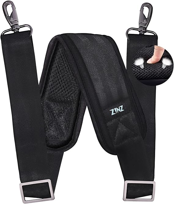 ZINZ 79" Adjustable Bag Straps Replacement with Thick Fixed Pad,Black