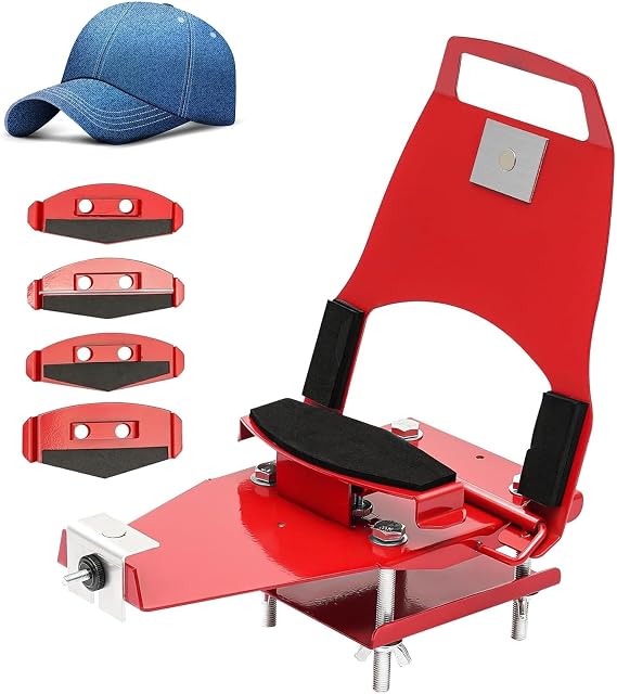 Manual Hat Screen Printing Machine, Hat Clamp Silk Screen Printer with 4 Interchangeable Platens, DIY Screen Printing Press, Lightweight and Removable, for Hat, T Shirt DIY Printing