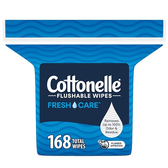Cottonelle Fresh Care Flushable Wipes, 1 Pack, 168 Wipes per Pack