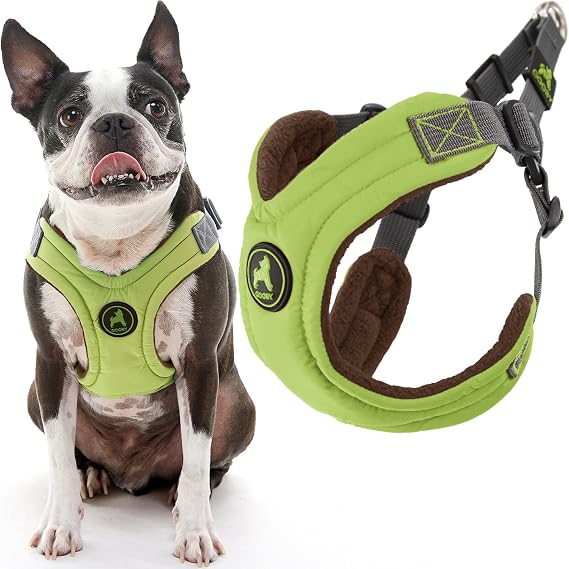 Gooby Escape Free Memory Foam Dog Harness, Step-in, Green, Large