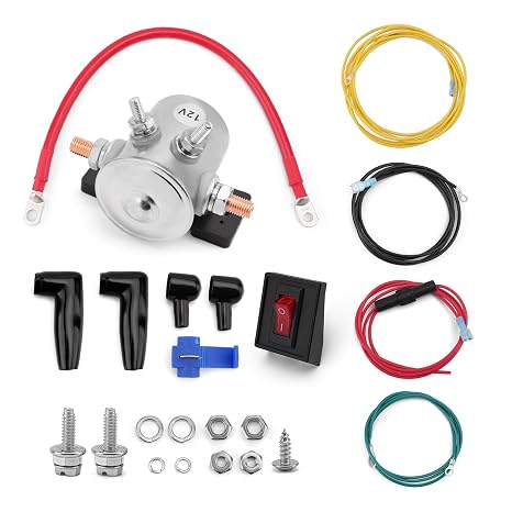 62132 Winch Solenoid Battery Power Interrupt Kit Cut-Off Switch Wiring Installation Set for Jeep Truck SUV Off-Road ATV UTV 12V