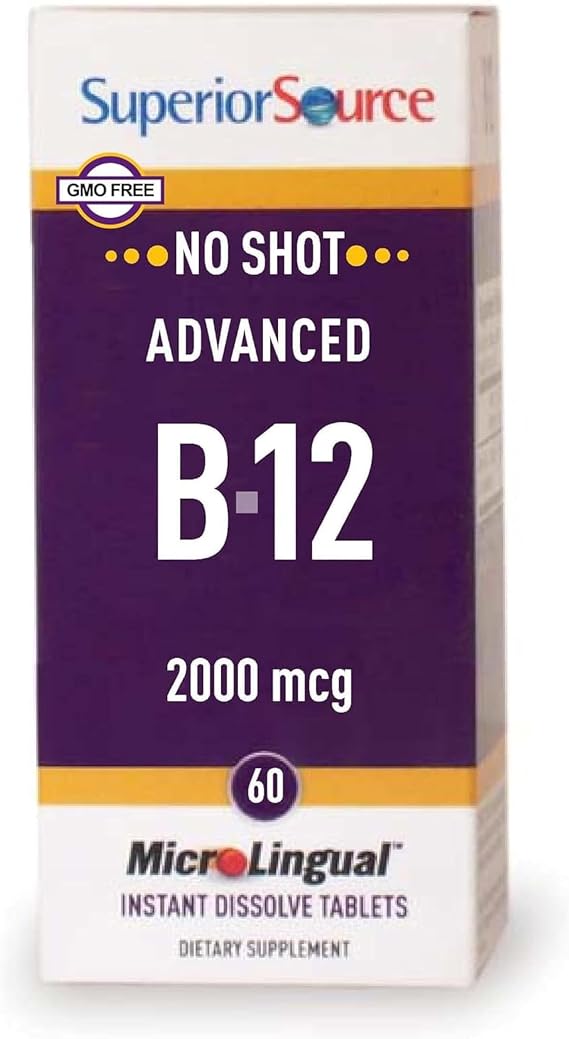 Superior Source No Shot Advanced B-12 2,000 mcg, Vitamin B12, 60 Ct
