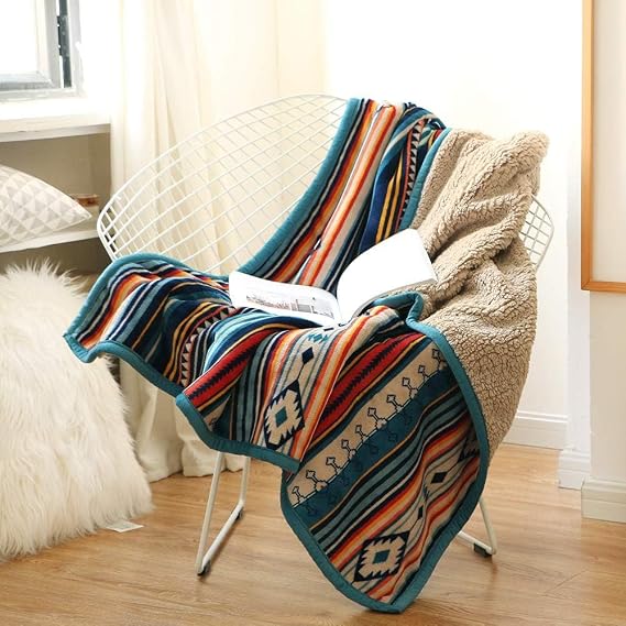 Qucover Sherpa Throw Blanket, Fluffy Flannel Fleece Warm Blankets 200x200cm