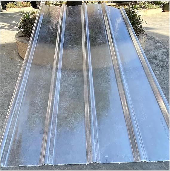 1.5mm Corrugated Roofing Sheets,Clear Roof Sheet,FRP Daylighting Plate,Flame Retardant/Anti-UV Garage Roofing Covers,Building Roof Cladding,Replacement Shed Panel(16pcs,0.9*1.1m/35*43in)