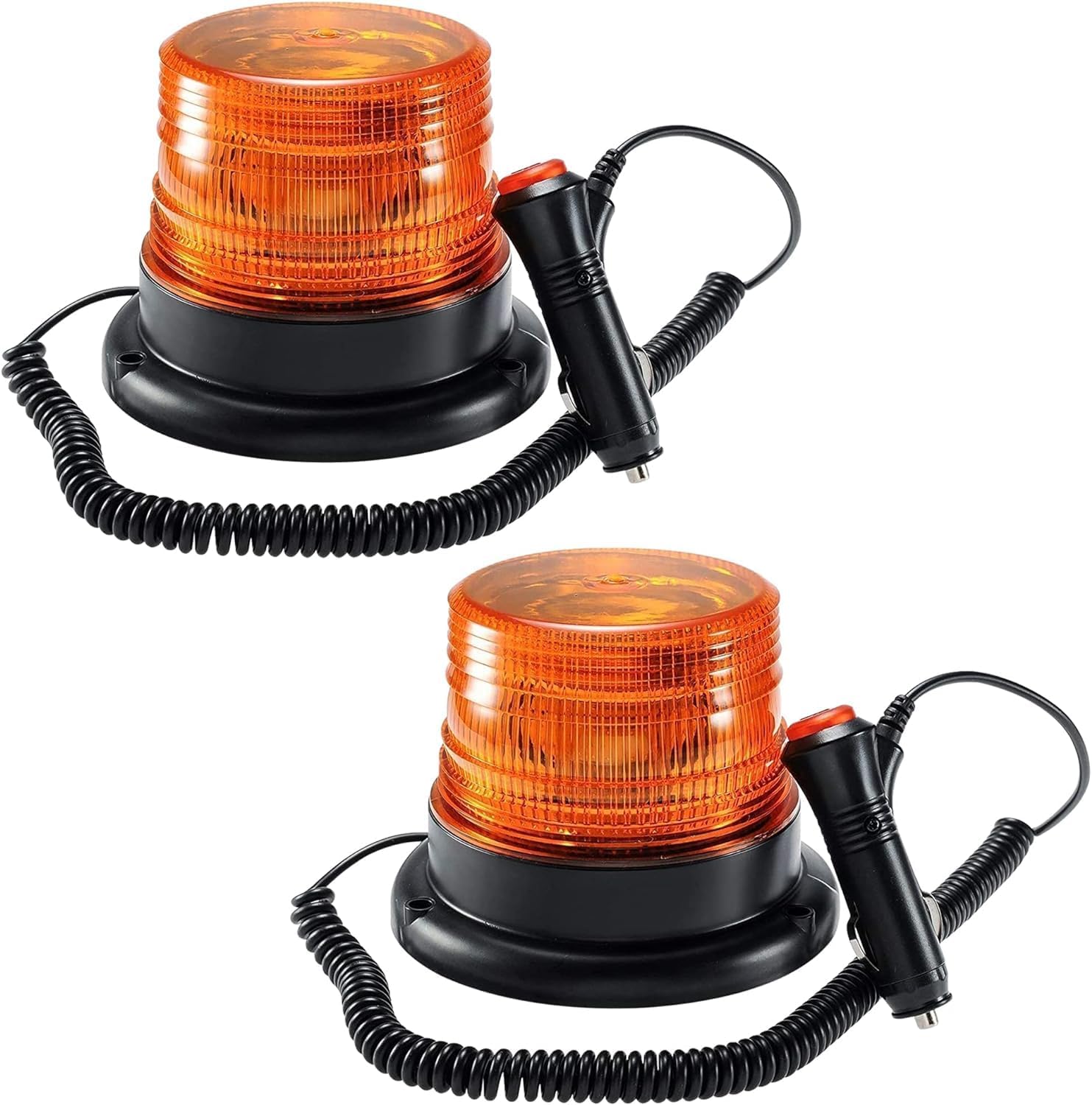 Dinfu LED Strobe Light,12V80 Amber Warning Lights,Emergency Flashing Beacon Light with Magnetic for Trucks VehiclesWired