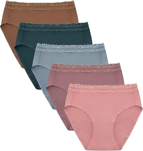 Kindred Bravely High Waisted Postpartum and Maternity Underwear | Soft stretchy 5 pack with high rise full coverage fit and wide waistband. Hospital bag essential better than mesh panties