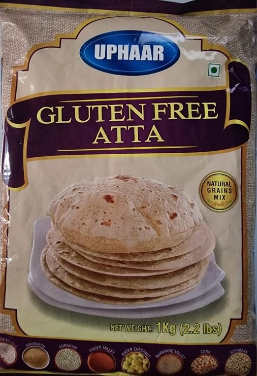 Uphaar Gluten Free Atta 1kg – Grain Flour Blend | Wheat Free Atta for Rotis & Flatbreads | Gluten Free Flour for Everyday Cooking | Vegetarian (Pack of 1)