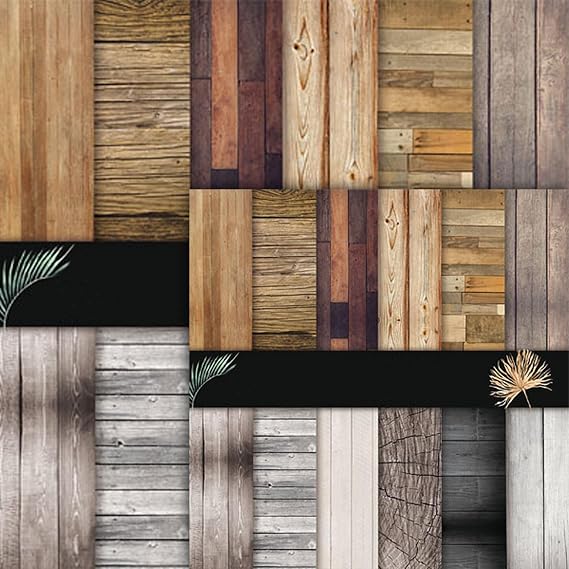 48 Sheets Scrapbook Paper Pads 12x12 & 6x6 Wood Floor Patterned Craft Paper | Single-Sided, Background Decorative Paper for Card Making, Scrapbooking, Photo Album Decoration, DIY Box Wrapping