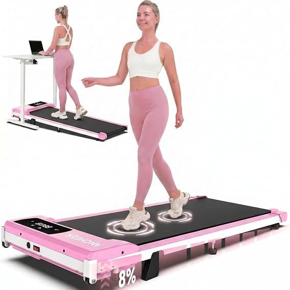 ANCHEER Walking Pads, 2 in 1 Under Desk Treadmill 2.5HP Compact Running Machine with Remote Control, 300lbs Weight Capacity for Home/Gym/Office,Ultra-Quiet, Installation-Free