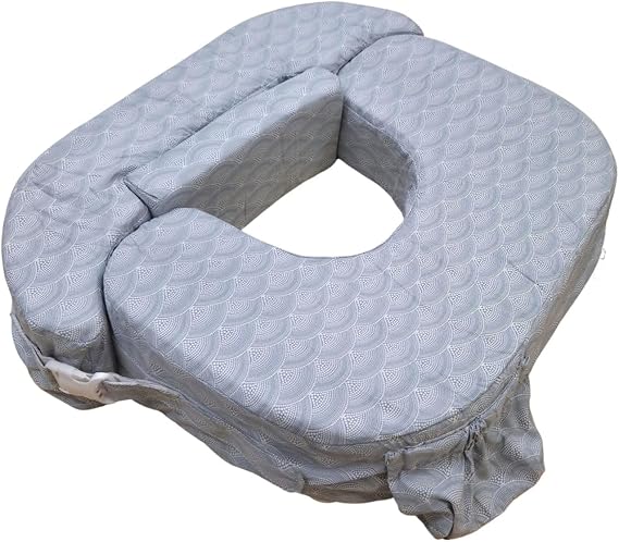My Brest Friend Twin Nursing Pillow, Enhanced Comfort - Horizon | Ergonomic Breastfeeding Pillow for Ultimate Support - Fits Plus Size - Adjustable Nursing Pillow with Handy Side Pocket