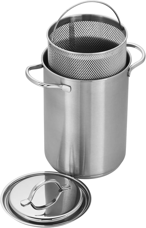 Demeyere RESTO Stainless Steel Asparagus/Pasta Cooker Set, 4.7-Quart, Silver