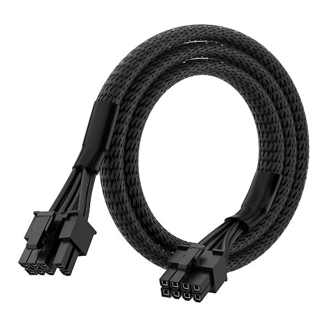 PCIe Cable for EVGA Power Supply, PCIe 8 Pin Male to 6+2 Pin Male, 18AWG 10A EVGA Supernova Power Supply Cables -23.6 inch (60cm)