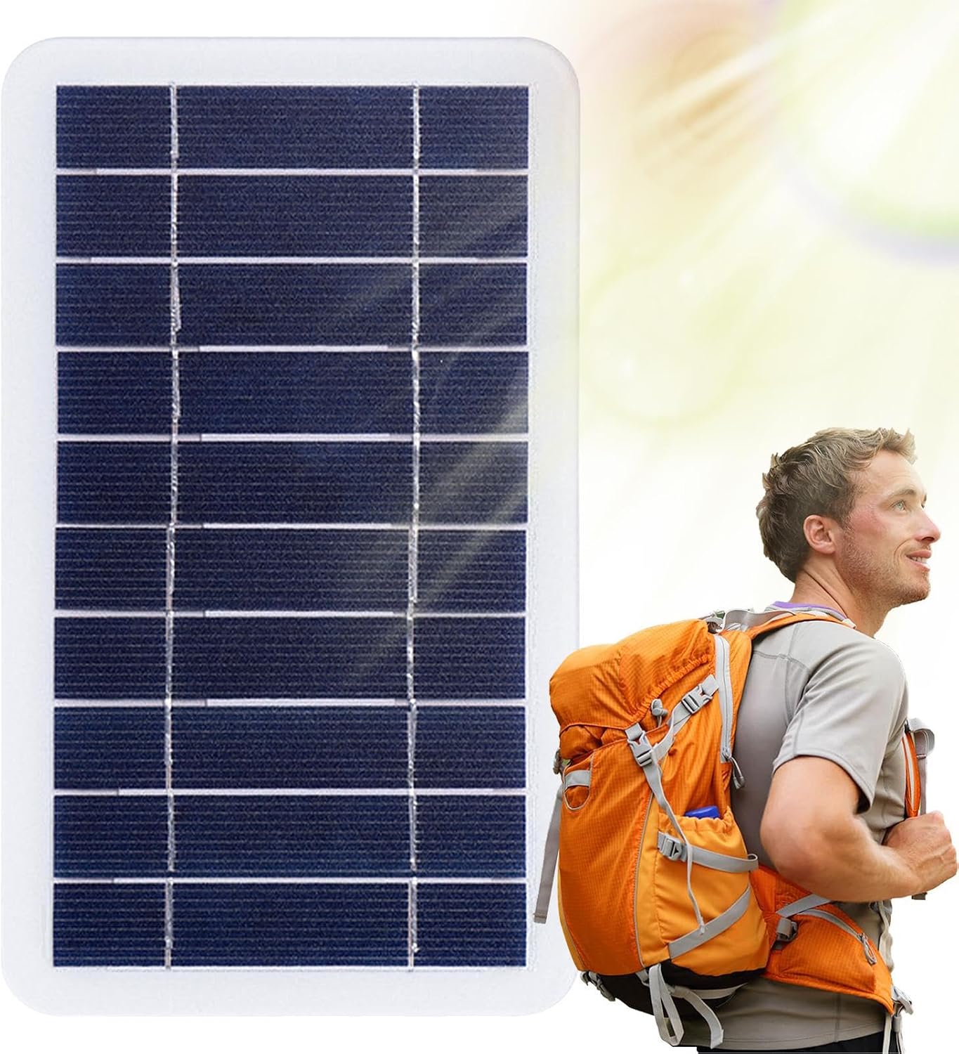 Solar Panel Charger - 5V 2W Power Station, High Conversion Efficiency | Portable Solar Generator Panel Solar Panel Charger for Security Camera, Mobile Phone, Power Bank, Outdoor Emergency Use - 5V 2W