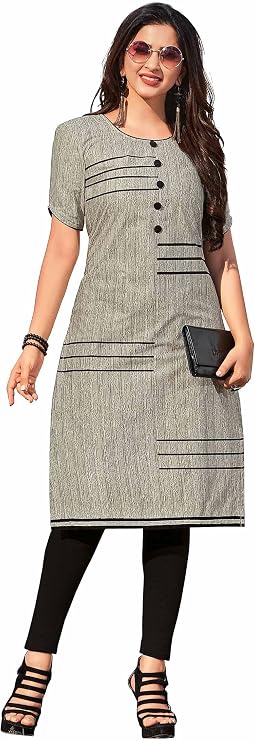 Miraan Women's Cotton Printed Readymade Kurti