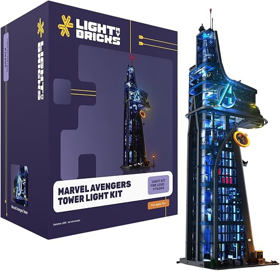 Light My Bricks 2.0 Light Kit Compatible with LEGO Marvel Avengers Tower #76269 |Custom LED Lighting Kit for LEGO Avengers Tower Set| Illuminate Your Marvel Display (Set Not Included)
