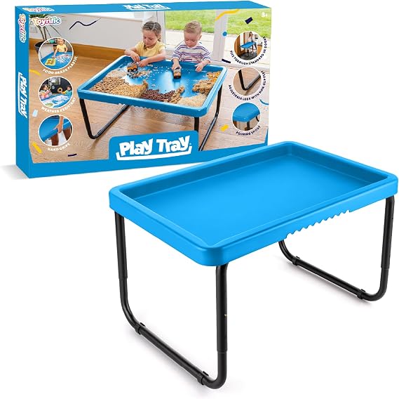 Toyrific Play Tray Activity Table for Kids, Sensory Play Tray, Kids Messy Play Table, Water and Sand Play Table, Outdoor and Indoor Use