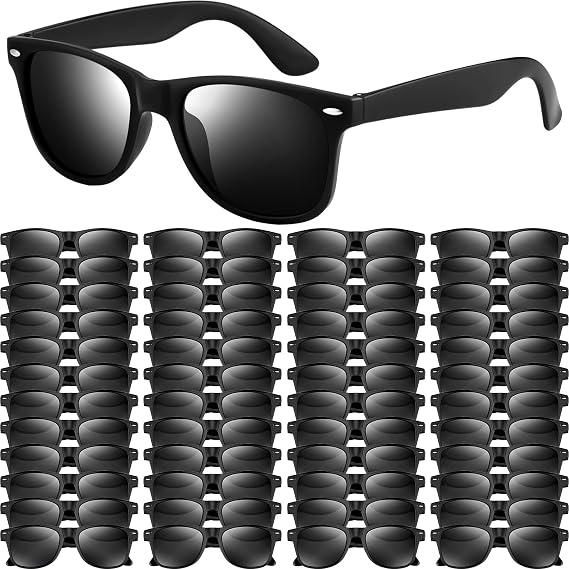 NEBURORA 6 Pack Black Sunglasses Bulk for Adult Men Women
