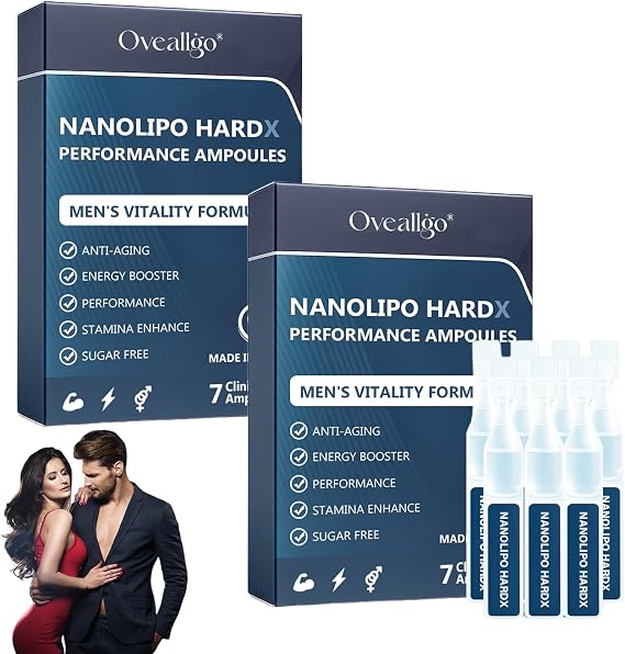 Oveallgo NanoLipo HardX Performance Ampoules, Advanced Men's Drops, Lmprove Vitality (3 Pack)