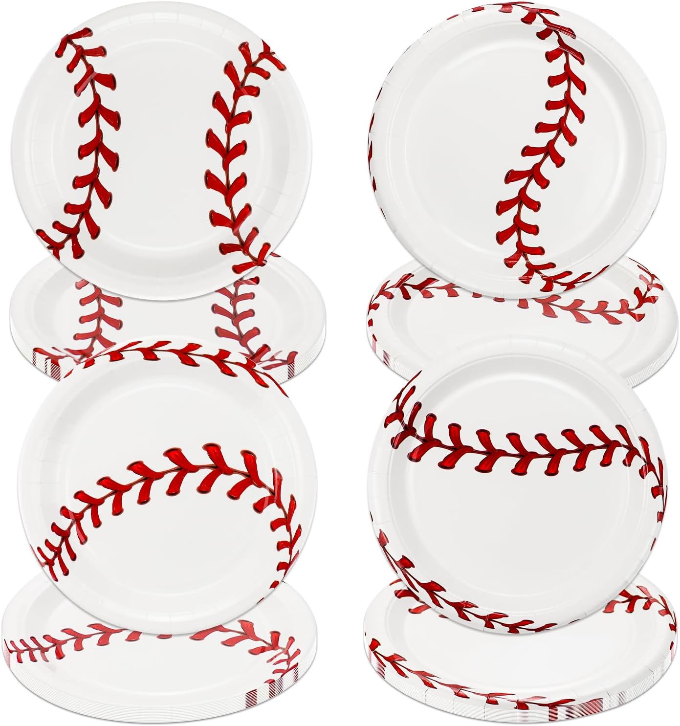 40Pcs Baseball Party Plates Decorations - Including 9” Baseball Ball Plates Disposable Dinner Plates for Kids Baseball Fan Sports Event Baseball Theme Party Supplies