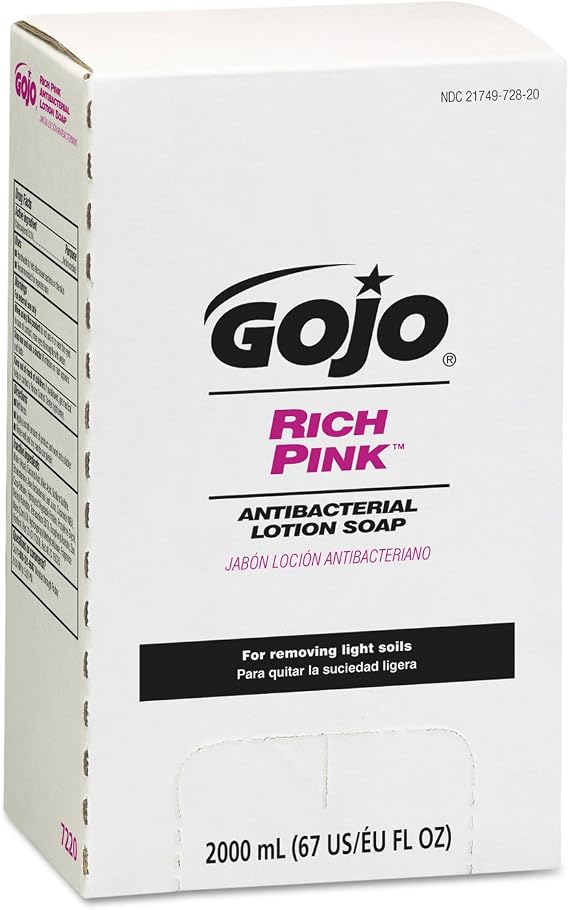 GOJO PRO TDX RICH PINK Antibacterial Lotion Soap Refill, 2000 mL - 7220-04
