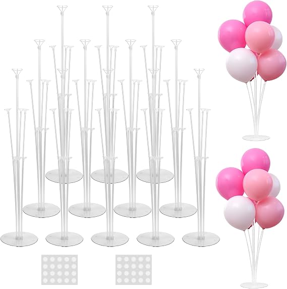 JOYYPOP 12 Sets Balloon Stand Kit For Table, Balloon Sticks with Base