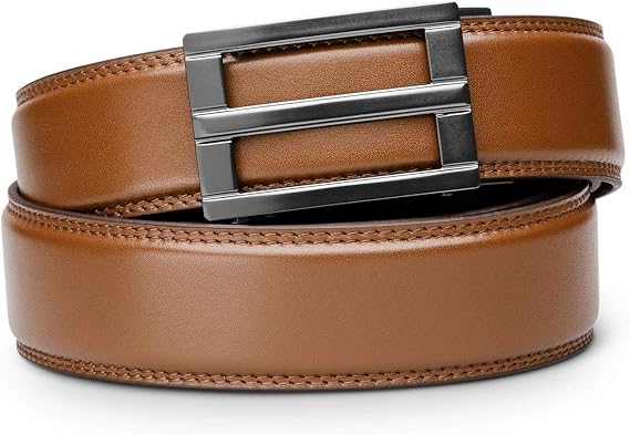 KORE Mens Full-Grain Leather Track Belts | Excel Alloy Buckle
