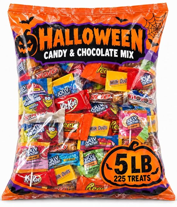 Halloween Candy and Chocolate Mix, Individually Wrapped, 5 lb Bulk Pack