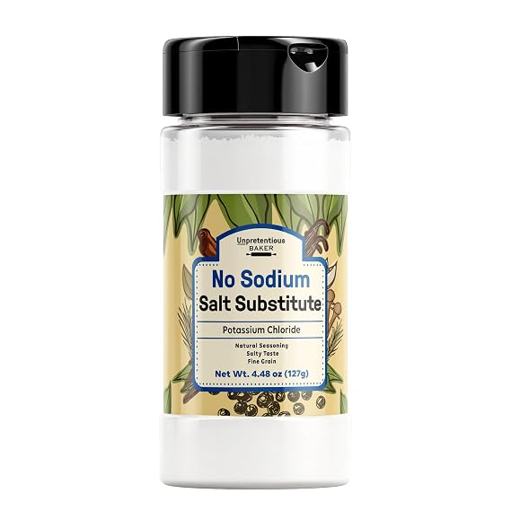 Unpretentious No Sodium Salt Substitute Potassium Chloride, Salty Taste, Fine Grain (4.48 Ounce)