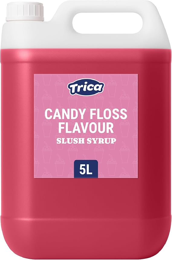 TRICA Candy Floss Slush Syrup 5L - Concentrated Candyfloss Flavour Snow Cone Syrup for Slush Machines, 6:1 Dilution Ratio, 5 Litres