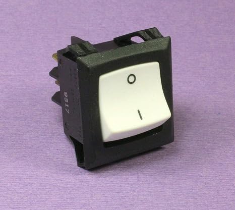 (HY #83) 1pc Carling White Rocker Switch 20A 125vac, DPST ON/Off, RGSCC 701/711 T85