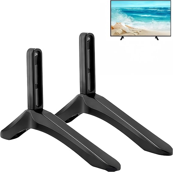Tv Pedestal Feet Stand Mount, Universal TV Base Stand Compatible with Most 32-55 Inch TV, TV Stand Legs Smart TV Table Top Stand, Flat Panel Tv Replacement Base, No Drilling Required Loopunk