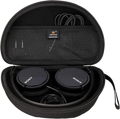 Aproca Case Compatible with Sony ZX Series MDR-ZX110  MDRZX110AP  MDRZX110NC  MDR-ZX310AP Noise Cancelling Headphones, Portable Storage Bag for Accessories Black