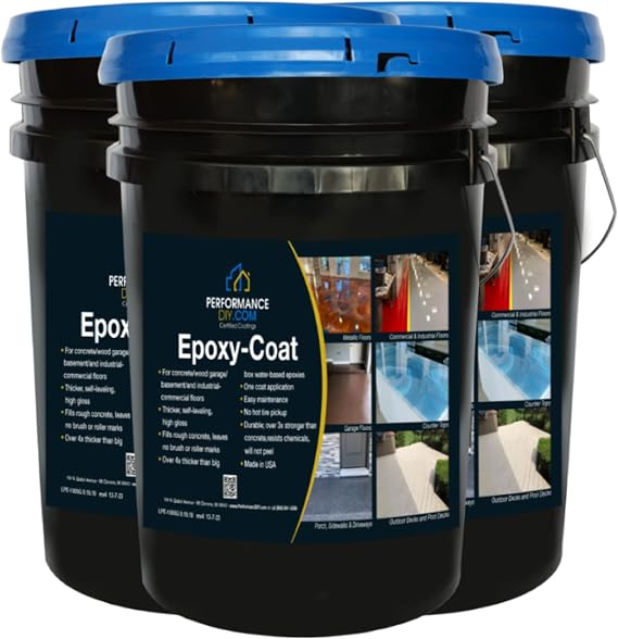 PerformanceDIY Good Kit 15 Gallon Epoxy Floor Coating- Gray Base with Green Blend 1/4" Flakes-Light Flake Coverage,Covers 2,500 sq.ft.-for Garage,Basement,Patio,Commercial Floors,Concrete-Non-Toxic