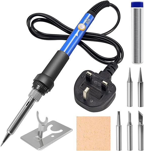 TUOLNK 9 in 1 60W Soldering Iron Kit,5 Tips & Stand & Solder Wire & Sponge