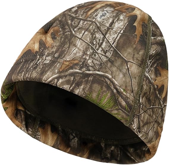 LOOGU Camo Beanie Hat for Hunting, Winter Skull Cap, Mens Cuffed Beanie with Fleece