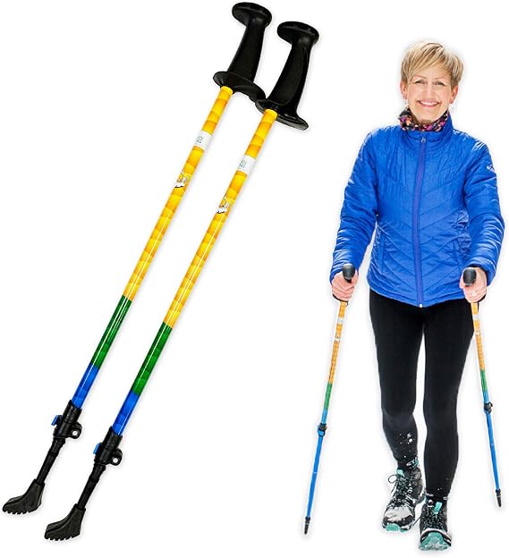 Urban Poling Spirit Nordic Walking Poles Adjustable Walking Poles with Snow Baskets, Ergonomic CoreGrip, Lightweight Collapsible Walking Sticks for Outdoor Walking and Fitness