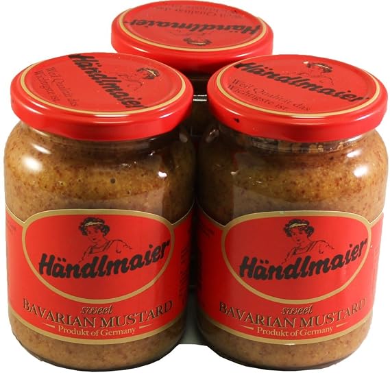 Handlmaier's Sweet Bavarian Mustard 13.4 Oz / 385 Gr - 3 Pack