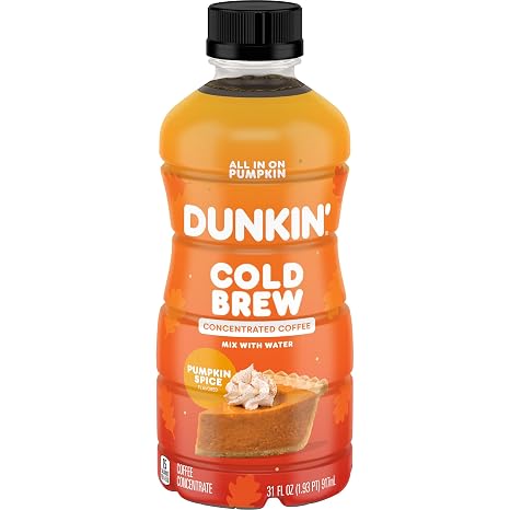Dunkin Pumpkin Spice Artificially Flavored Cold Brew Concentrated Coffee