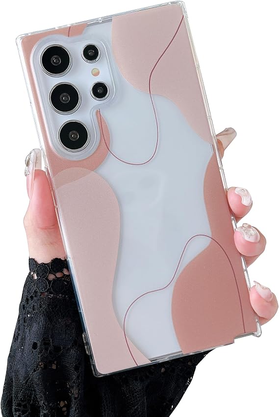 DEFBSC for Samsung Galaxy S23 Ultra Case Aesthetic Art Design, Light Brown