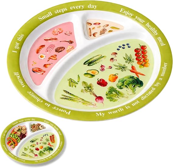 Portion Control Plates, Portion Control Plate for Balanced Eating, Divided Plate Measuring, Healthy Portion Control, Perfect for Balanced Eating and Diet Management